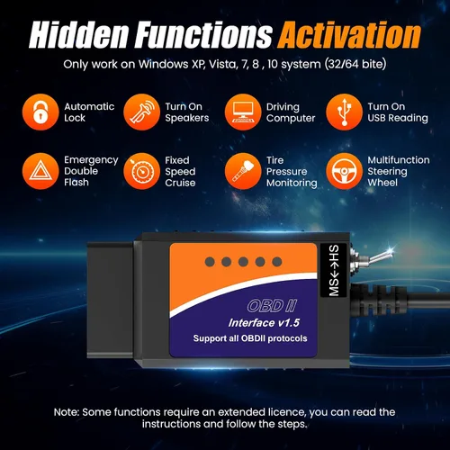 Miniatura 3 de ELMconfig ELM327 OBD2 Adaptador USB para Windows, herramienta de codificación de diagnóstico de escáner OBD2 con interruptor MS-CAN/HS-CAN