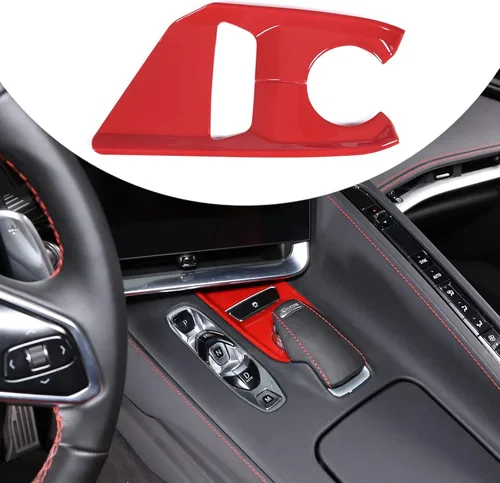 Miniatura 9 de Sekhyna Cubierta de panel de palanca de cambios ABS 1 unidad compatible con Corvette C8 Stingray 2020-2023 consola central antideslizante cubierta