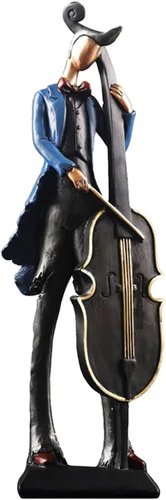 LYART Estatua de violonchelista retro de músico, escultura de resina, caja de regalo, decoración de oficina, adorno para sala de estar, dormitorio,