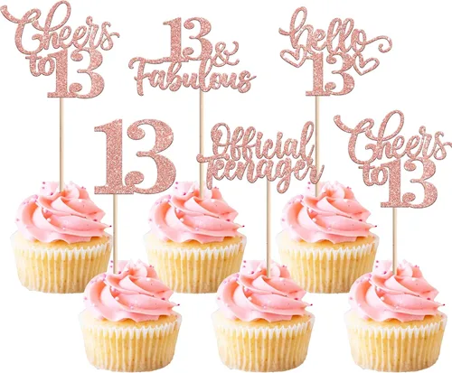 Miniatura 85 de 30 piezas de adornos para cupcakes de 12 cumpleaños feliz, brillantes doce, hola 12, felicitaciones a 12 años, adornos para cupcakes, 12