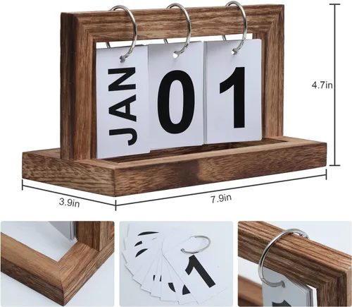 Miniatura 3 de Calendarios de Escritorio para Oficina Calendario de Volteo, Calendario de Escritorio Perpetuo 2025 Calendario de Volteo Pequeño Lindo, Recordatorio