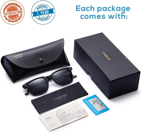 Miniatura 30 de Carfia Chic - Lentes de sol polarizados para mujer, protección UV400, marco de acetato pulido a mano