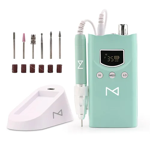 M GEM - Taladro de uñas sin escobillas de 35 K RPM, máquina profesional inalámbrica Efile | Lima de uñas eléctrica recargable con puntas |