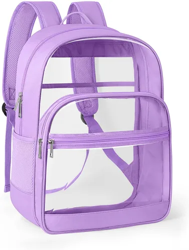 Miniatura 7 de KIMNERPU Mochila Transparente, Mochila de Libros Transparente de Servicio Pesado para la Escuela, Negro, Mediana, Moderno