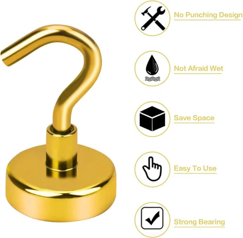 Miniatura 7 de E BAVITE Ganchos magnéticos fuertes resistentes, imanes de tierras raras de 22 libras para refrigerador, hogar, cocina, oficina, crucero, paquete