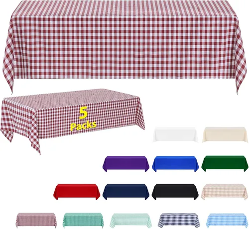 Miniatura 37 de ABCCANOPY Paquete de 3 manteles rectangulares de poliéster de 60 x 84 pulgadas, para interiores y exteriores, resistentes a las manchas, lavable