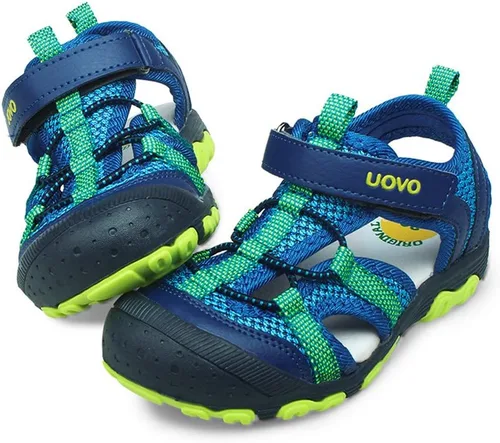 UOVO Sandalias para niños, sandalias de senderismo atléticas con punta cerrada, sandalias de verano para niños de secado rápido
