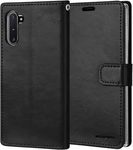 Miniatura 2 de GOOSPERY Blue Moon Wallet para Samsung Galaxy Note 10 Case (2019) Funda de cuero con tapa (Negro)