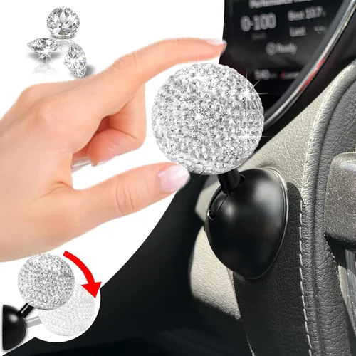 Miniatura 11 de Cubierta de Botón de Arranque de Coche con Diamantes Bling - Accesorios Lindos para Interior de Mujeres, Decoración de Botón de Arranque del Motor