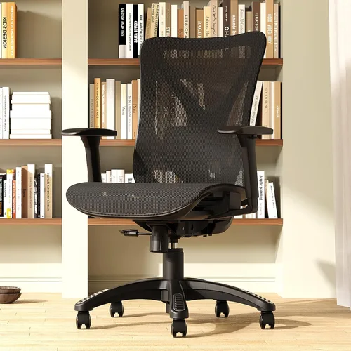 Miniatura 2 de Silla de oficina ergonómica, sillas de escritorio de malla para computadora con soporte lumbar ajustable, reposabrazos 3D, función de inclinación