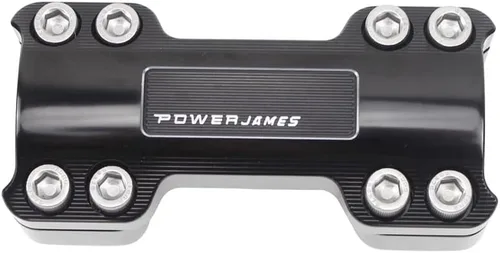 Miniatura 2 de POWER JAMES Elevadores de manillar negros de 1 1/4 pulgadas compatibles con Harley Davidson Softail, Fat Boy, Dyna, Road King con cubierta