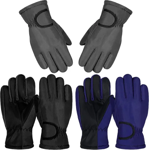 Guantes de esquí para niños, 3 pares de guantes de invierno impermeables para niños, guantes de invierno aislados para snowboard y patinaje sobre