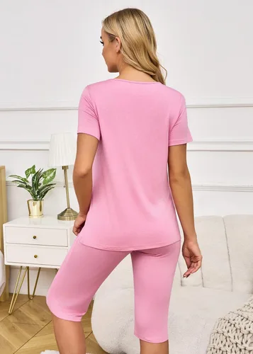 Miniatura 4 de Xpenyo Conjunto de pijama de maternidad para mujer, conjunto de 2 piezas con bolsillos