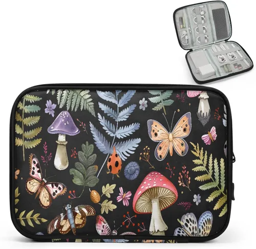 Miniatura 17 de Estuche organizador de viaje de calabaza de arce, bolsa de almacenamiento de cables para cables, cargador, teléfono, disco duro