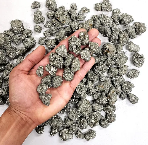 Miniatura 2 de Piedra de cristal de pirita, trozos pequeños de oro de pirita de hierro, piedras en bruto de cristal natural a granel