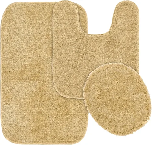 Miniatura 151 de Garland Rug 2 alfombras de baño tradicionales de nailon lavables color morado (17 x 24 pulgadas, 21 x 34 pulgadas), suaves, absorbentes y elegantes