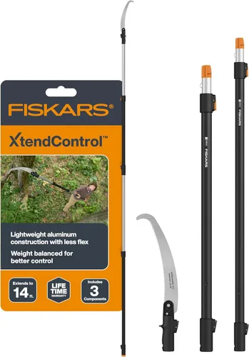 Miniatura 14 de Fiskars XtendControl - Podadora de árbol extensible de 12 pies, recortadora de ramas de sierra de poste ajustable con sierra X1 de 15 pulgadas