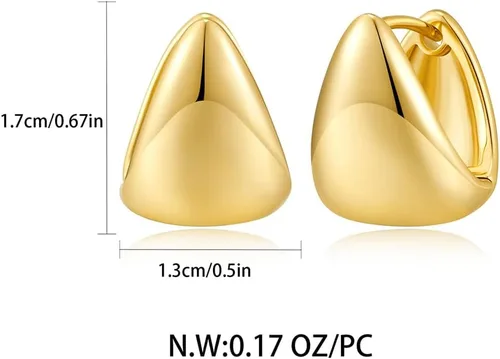 Miniatura 5 de Aretes de aro chapados en oro de 14 quilates, pequeños aros cuadrados para mujer, aretes minimalistas lindos para mujeres y niñas, regalo de oro