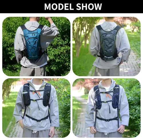Miniatura 4 de DOJUNS Mochila de senderismo ligera Mochila de viaje 20L impermeable Mochila de senderismo Mochila de camping para hombres y mujeres (negro)
