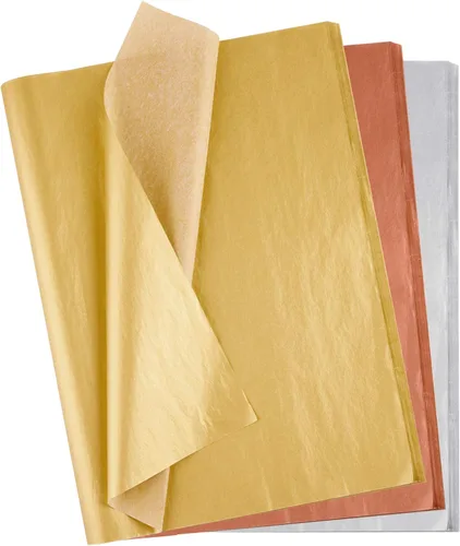 MIAHART 50 hojas de papel de seda a granel de 20 x 14 pulgadas, papel metálico para envolver regalos, envoltura de accesorios para boda, fiesta de