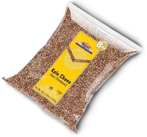 Miniatura 8 de Rani Kala Chana (garbanzos desi chana con piel) 128 oz (8 libras) 8.0 lbs a granel ~ Todo natural Apto para gluten Sin OMG Kosher Vegano