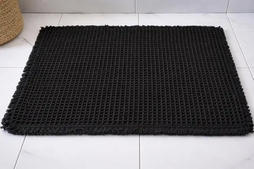 Tapete de Baño Waffle Mejorado – Ultra Suave, Súper Absorbente y Alfombra Antideslizante con Borlas, Lavable a Máquina, Respaldo de Goma para Baño,