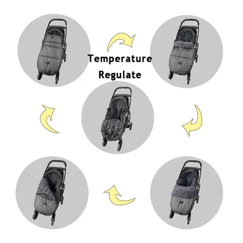 Miniatura 2 de CozyMe Saco para cochecito de bebé, manta con capucha para cochecito para bebé, bolsa para cochecito de cochecito con forro polar multiusos, funda
