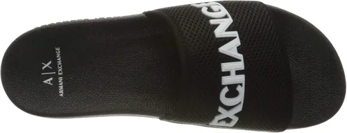 Miniatura 5 de AX Armani Exchange - Sandalias deslizantes con logotipo de malla para hombre