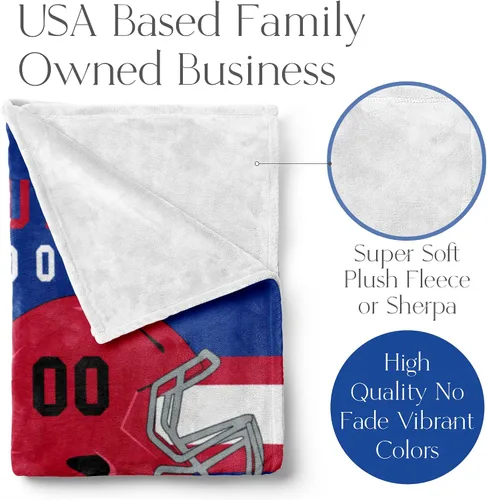 Miniatura 46 de Manta personalizada para fanáticos del fútbol americano – Se envía al día siguiente – Hecha en Estados Unidos – Manta de vellón personalizada