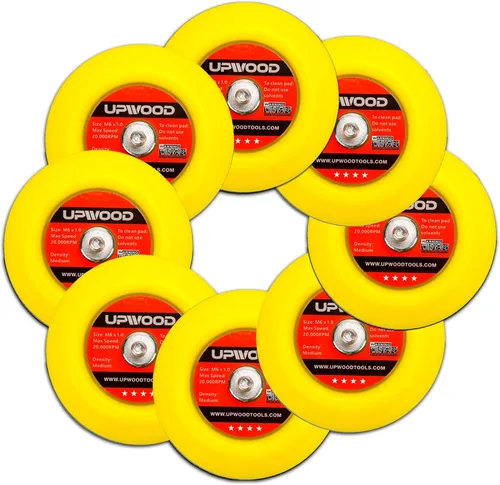 Miniatura 16 de 8 unids 2 pulgadas M6 hilo gancho y bucle almohadilla de respaldo para mini lijadora de aire pulidora