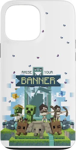 Miniatura 24 de Minecraft Legends Raise Your Banner Mobs Group Shot - Carcasa para iPhone 17