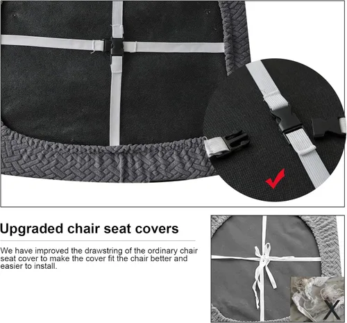 Miniatura 5 de Genina Fundas de Asiento Impermeables para Sillas de Comedor Fundas de Sillas de Comedor Fundas de Asiento de Sillas de Cocina Fundas Protectoras