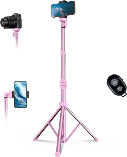 Miniatura 9 de Trípode de teléfono de 67", trípode extensible MIIASI para iPhone, selfie stick con control remoto y soporte para teléfono, compatible