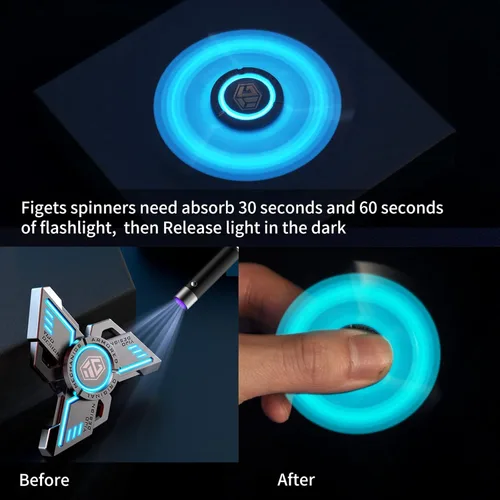 Miniatura 2 de INNÔPLUS Fidget Spinner, Fidget Spinners Cool, Fidget Spinners para adultos, juguete para aliviar el estrés, la ansiedad y el TDAH, Fidget Light Up