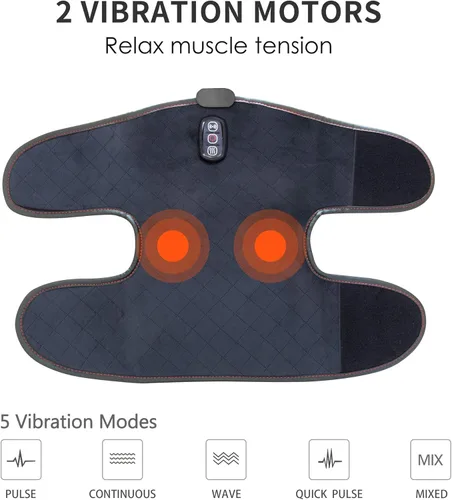 Miniatura 2 de ComfIer - Rodillera calentada con masaje, masajeador de vibración con almohadilla térmica para dolor de rodilla, masajeador de piernas, rodillera