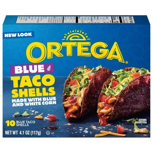 Ortega Conchas de taco, maíz azul, 10 unidades