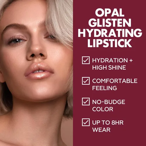 Miniatura 4 de FOCALLURE Lápiz labial brillante hidratante, acabado brillante de perlas, bálsamo labial teñido hidratante con textura cremosa, tinte labial de RD02