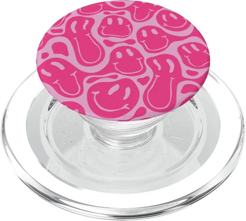 Miniatura 8 de estética trippy rosa líquido remolino goteo sonrisa cara PopSockets estándar PopGrip