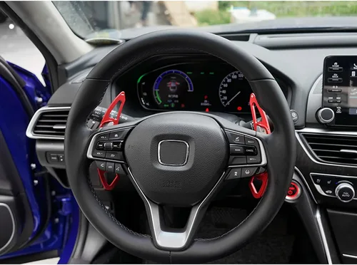 Miniatura 6 de Ramecar - Paletas de cambio para timón de automóvil en aleación de aluminio, para Honda Rojo