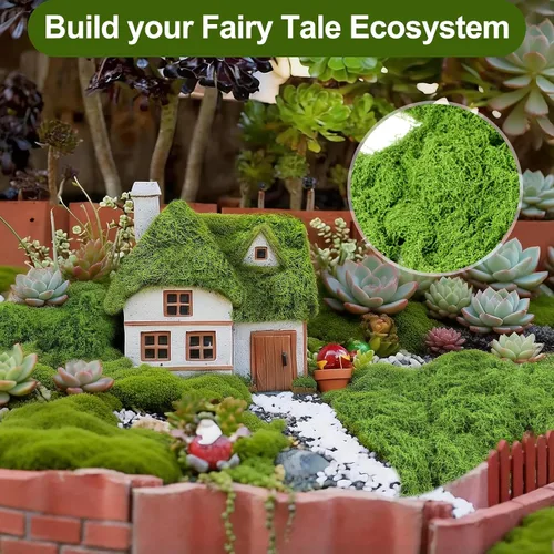 Miniatura 7 de Musgo verde falso de 5.3 onzas para plantas de interior, musgo artificial para manualidades, decoración floral de bricolaje, jardín de hadas, fiesta