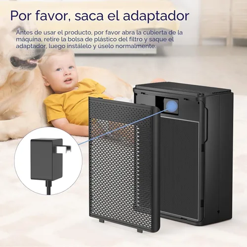 Miniatura 9 de YARIKI Purificadores de aire para el hogar y mascotas, cubre hasta 1500 pies cuadrados, filtro H13 HEPA con pre-filtro lavable, limpiador de aire
