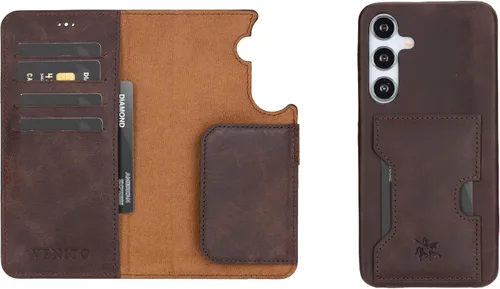 Miniatura 29 de Venito Florence - Funda de piel compatible con Samsung Galaxy S9, extra segura con bloqueo RFID, cartera desmontable para teléfono (gris decolorado)