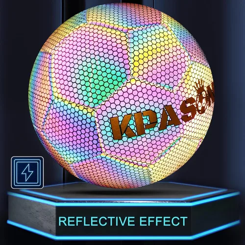 Miniatura 4 de Soccer Ball, Holographic Reflective Glowing Soccer Ball Size 4/5 for Men Women Training, with Pump and Carry Bag