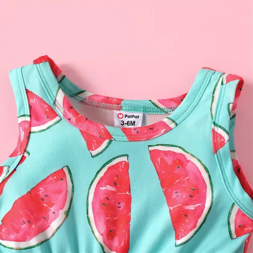 Miniatura 3 de PATPAT Mameluco floral sin mangas con borlas y pompón para bebé, conjunto con diadema de 0 a 18 meses