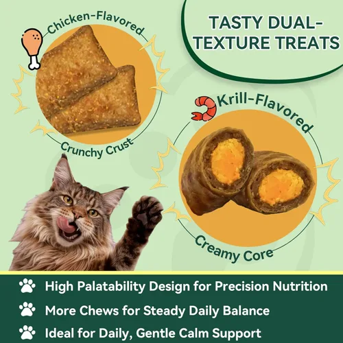 Miniatura 4 de YOTANGO Golosinas calmantes para gatos: 500 masticables calmantes crujientes para gatos gatitos, alivio de la ansiedad y reducción del estrés