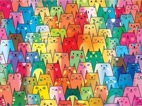 RoseArt - Rose - Lindos gatos coloridos - Rompecabezas de 1000 piezas para adultos