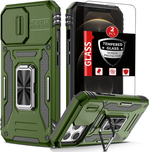 Miniatura 49 de Funda para iPhone 12 Pro Max con 2 protectores de pantalla, cubierta deslizante integrada para cámara para 12Pro Max, funda para teléfono