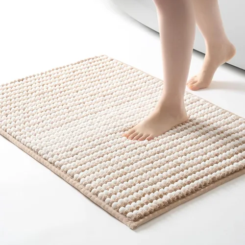 Miniatura 19 de FRESHMINT Alfombra de baño de felpilla gruesa y grumosa, 17"x24", alfombrilla de baño antideslizante, accesorio decorativo suave, linda alfombrilla
