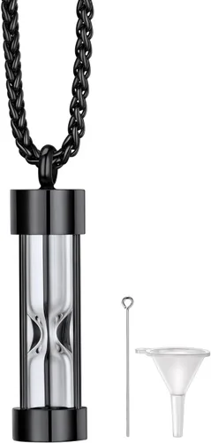 Miniatura 16 de Richsteel Collares de urna para cenizas para mujeres y hombres, collar con colgante de cremación para cenizas, joyería conmemorativa de acero