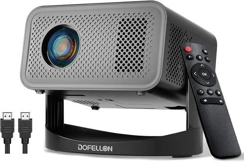 [Aplicaciones integradas y actualización 2026] Mini proyector con Wifi y Bluetooth portátil, soporte nativo 1080P 4K proyector de película Keystone